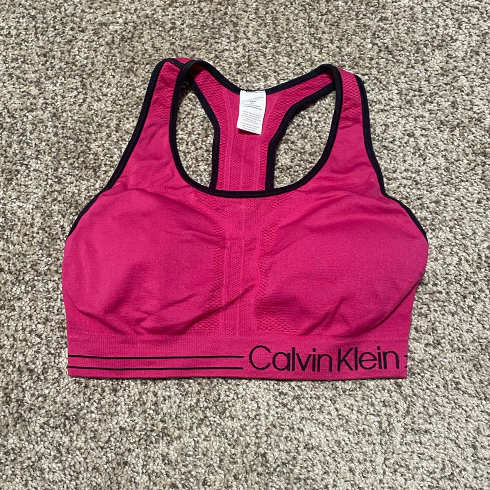 New Hot Pink Calvin Klein Sports Bra M